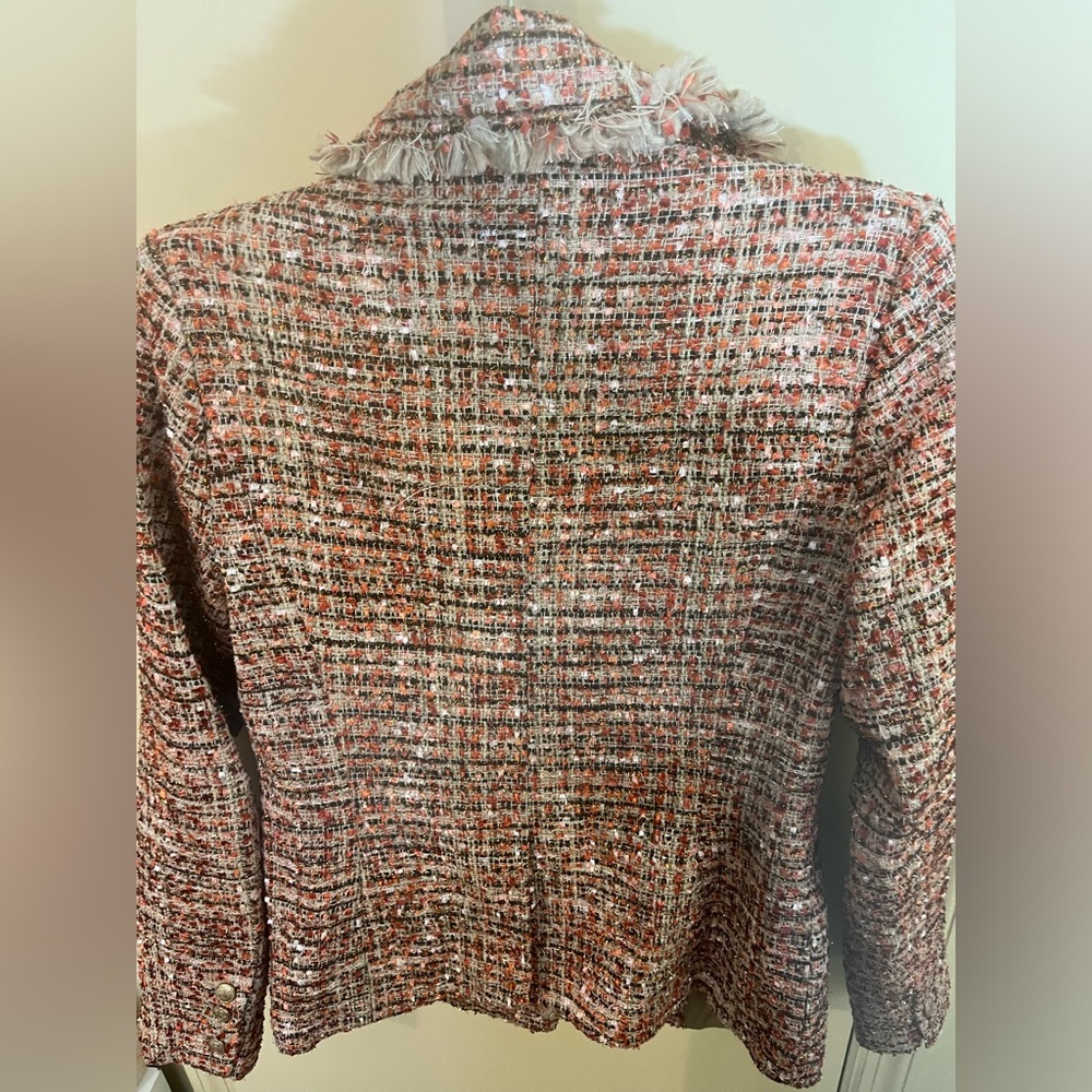 Walter Baker Lana Belmont Pink Red Tweed Blazer Jacket Size Small 🩷❤️ - Picture 8 of 11
